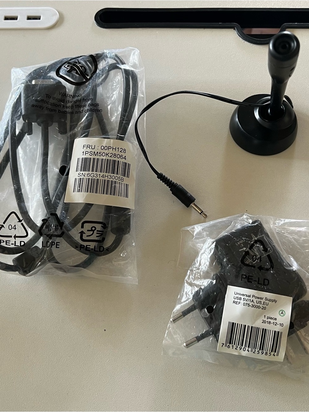 Universal Black Replacement Power Supply & Audio Cable - price of Each